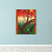Vincent van Gogh - Flowering Plum Tree Canvas Afdruk (Insitu (Houten vloer))