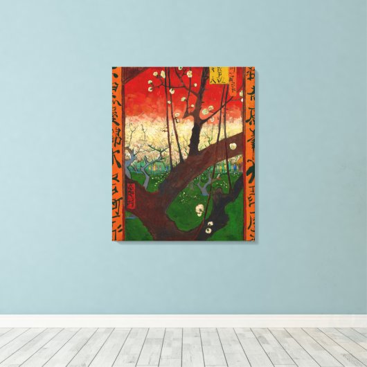 Vincent van Gogh - Flowering Plum Tree Canvas Afdruk (Insitu (Houten vloer))