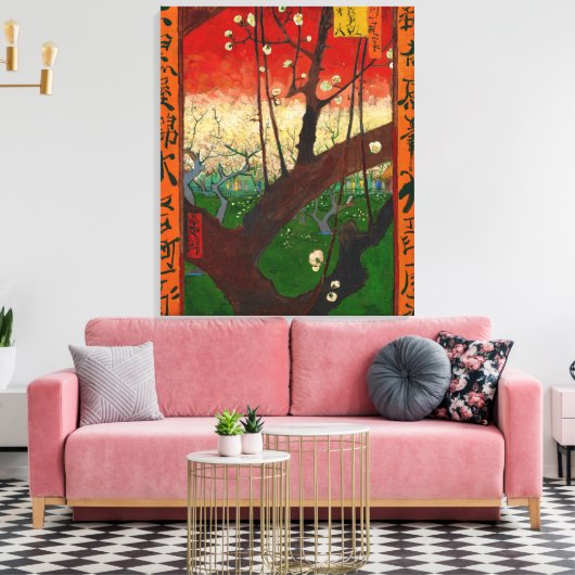 Vincent van Gogh - Flowering Plum Tree Canvas Afdruk (Insitu (Woonkamer))