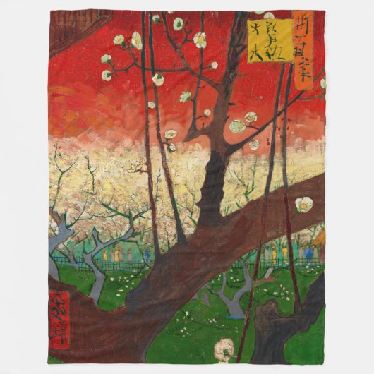 Vincent van Gogh - Flowering Plum Tree Fleece Deken (Voorkant)