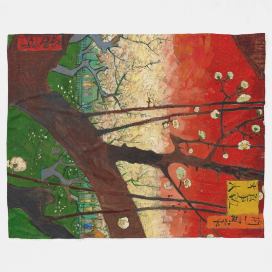 Vincent van Gogh - Flowering Plum Tree Fleece Deken (Voorkant (Horizontaal))
