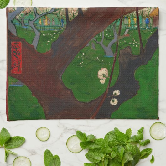 Vincent van Gogh - Flowering Plum Tree Theedoek (Gevouwen)