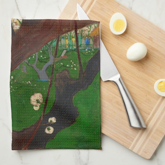 Vincent van Gogh - Flowering Plum Tree Theedoek (Quarter Fold)