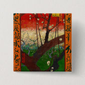 Vincent van Gogh - Flowering Plum Tree Vierkante Button 5,1 Cm (Voorkant)