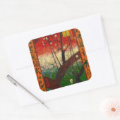 Vincent van Gogh - Flowering Plum Tree Vierkante Sticker (Envelop)