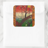 Vincent van Gogh - Flowering Plum Tree Vierkante Sticker (Tas)