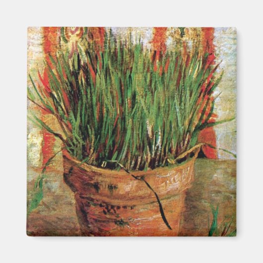 Vincent van Gogh - Flowerpot met Chives Magneet (Voorkant)