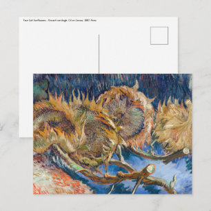 Vincent van Gogh - Four Cut Sunflower Briefkaart