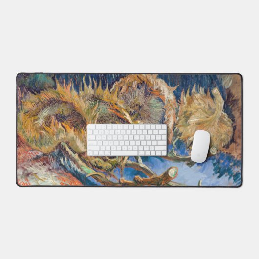 Vincent van Gogh - Four Cut Sunflower Bureaumat (Keyboard & Muis)