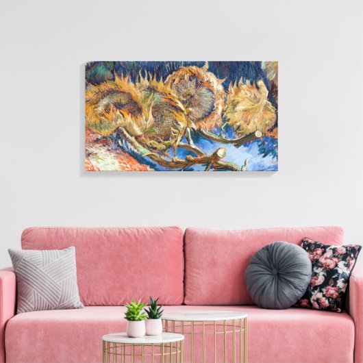 Vincent van Gogh - Four Cut Sunflower Canvas Afdruk (Insitu (Woonkamer))