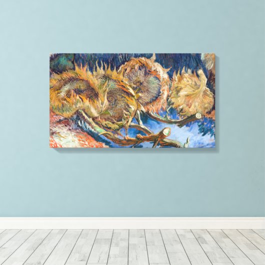 Vincent van Gogh - Four Cut Sunflower Canvas Afdruk (Insitu (Houten vloer))