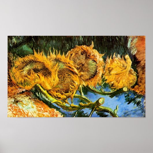 Vincent Van Gogh - Four Cut Sunflower Fine Art Poster (Voorkant)