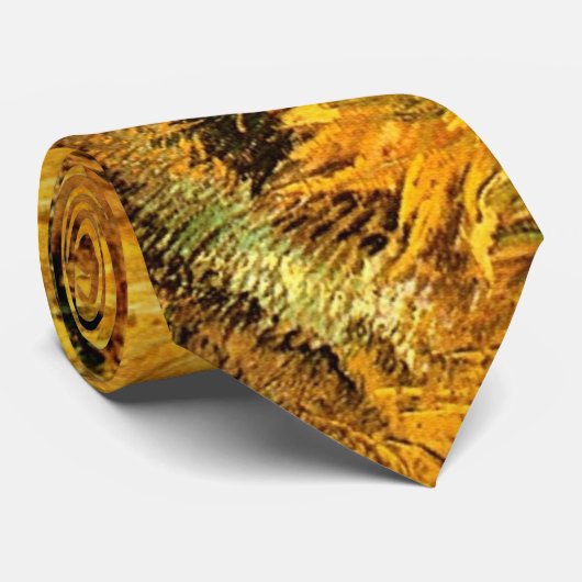 Vincent Van Gogh - Four Cut Sunflower Fine Art Stropdas (Opgerold)