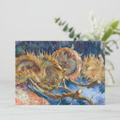 Vincent van Gogh - Four Cut Sunflower Kaart (Staand voorkant)