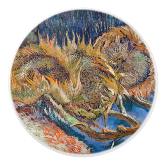 Vincent van Gogh - Four Cut Sunflower Keramische Knop (Voorkant)