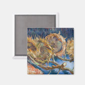Vincent van Gogh - Four Cut Sunflower Magneet (Voorkant / Achterkant)