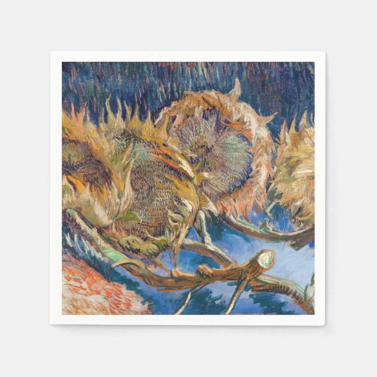 Vincent van Gogh - Four Cut Sunflower Servet (Voorkant)