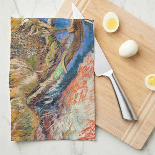 Vincent van Gogh - Four Cut Sunflower Theedoek (Quarter Fold)