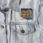 Vincent van Gogh - Four Cut Sunflower Vierkante Button 5,1 Cm (In situ)