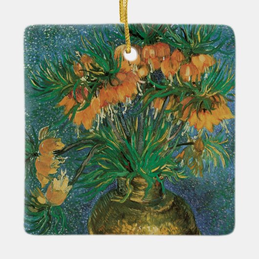 Vincent van Gogh - Fritillairen in een koperen vaa Keramisch Ornament (Voorkant)