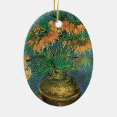 Vincent van Gogh - Fritillairen in een koperen vaa Keramisch Ornament (Achterkant)