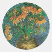Vincent van Gogh - Fritillairen in een koperen vaa Ronde Sticker (Voorkant)