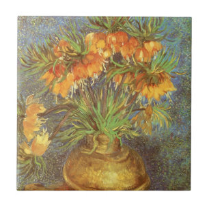 Vincent van Gogh - Fritillairen in een koperen vaa Tegeltje