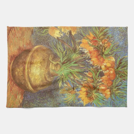 Vincent van Gogh - Fritillairen in een koperen vaa Theedoek (Horizontaal)
