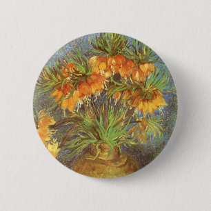 Vincent van Gogh - Fritillaria in een koperen vaas Ronde Button 5,7 Cm