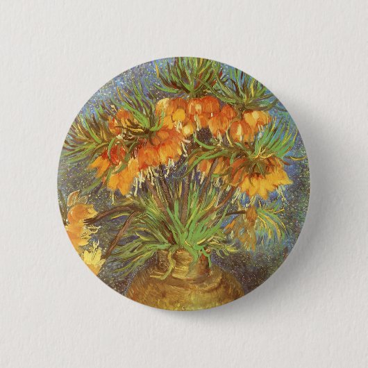 Vincent van Gogh - Fritillaries in een koperen vaa Ronde Button 5,7 Cm (Voorkant)