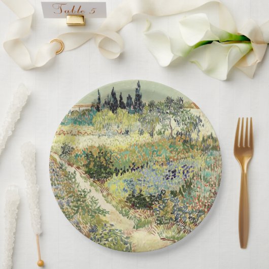 Vincent Van Gogh Garden at Arles Papieren Bordje (Huwelijk)