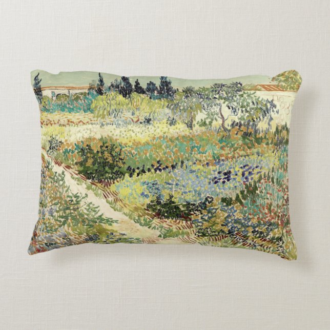 Vincent Van Gogh Garden in Arles Accent Kussen (Achterkant)