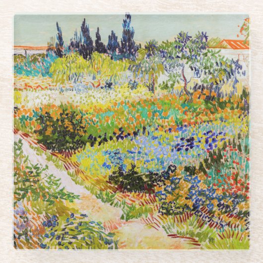 Vincent van Gogh - Garden in Arles Glazen Onderzetter (Voorkant)