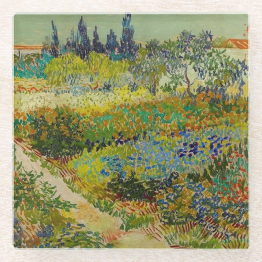 Vincent Van Gogh Garden in Arles Glazen Onderzetter (Voorkant)