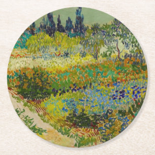 Vincent Van Gogh Garden in Arles Ronde Kartonnen Onderzetter