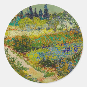 Vincent Van Gogh Garden in Arles Ronde Sticker