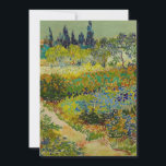 Vincent Van Gogh Garden in Arles Save The Date<br><div class="desc">Kaart met het olieverfschilderij Tuin van Vincent van Gogh in Arles (1888). Een prachtig gekleurde tuin van rijke blues,  groen en rood is afgebeeld in Arles,  Frankrijk. Het perfecte cadeau voor liefhebbers van het post-impressionisme en Nederlandse kunstverzamelaars!</div>
