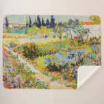 Vincent van Gogh - Garden in Arles Sherpa Deken<br><div class="desc">Tuin in Arles / Drijvende tuin met pad / Jardin a Arles - Vincent van Gogh,  1888</div>