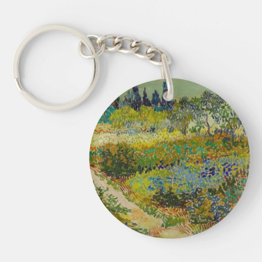 Vincent Van Gogh Garden in Arles Sleutelhanger (Voorkant)