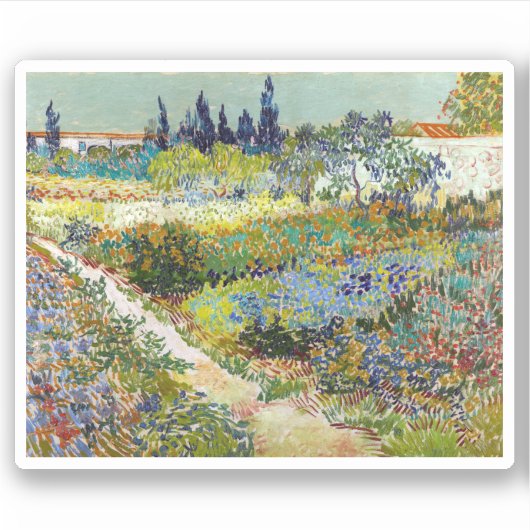Vincent van Gogh Garden in Arles Sticker (Voorkant)