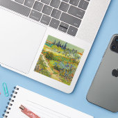 Vincent Van Gogh Garden in Arles Sticker (Laptop met iPhone)