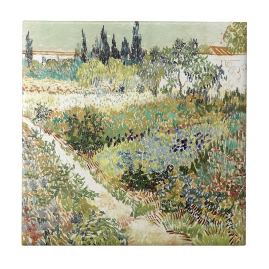 Vincent Van Gogh Garden in Arles Tegeltje (Voorkant)