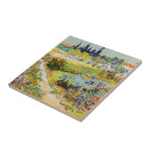 Vincent van Gogh - Garden in Arles Tegeltje (Zijkant)