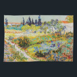 Vincent van Gogh - Garden in Arles Theedoek<br><div class="desc">Tuin in Arles / Drijvende tuin met pad / Jardin a Arles - Vincent van Gogh,  1888</div>