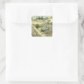 Vincent Van Gogh Garden in Arles Vierkante Sticker (Tas)