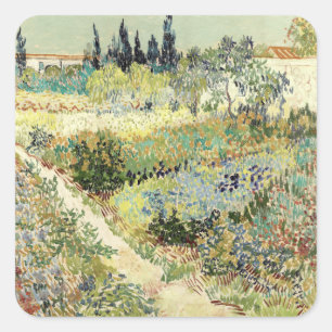 Vincent Van Gogh Garden in Arles Vierkante Sticker
