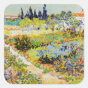 Vincent van Gogh - Garden in Arles Vierkante Sticker