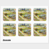 Vincent van Gogh - Garden in Arles Vierkante Sticker (Vel)
