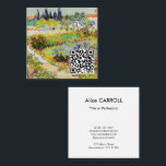 Vincent van Gogh - Garden in Arles Vierkante Visitekaartje<br><div class="desc">Tuin in Arles / Drijvende tuin met pad / Jardin a Arles - Vincent van Gogh,  1888</div>