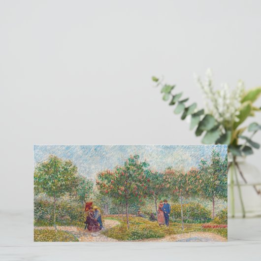 Vincent van Gogh - Garden in Montmarte met Lovers Bedankkaart (Staand voorkant)